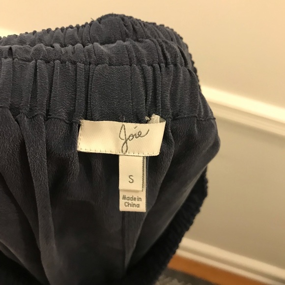 Joie Wendolyn Silk Skirt small blue button down drawstring - Picture 8 of 10